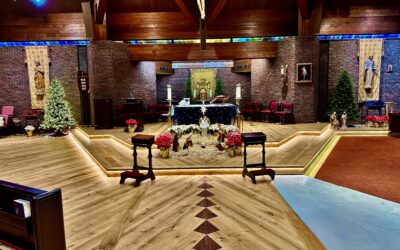 Custom European Oak Floor with Walnut Inlays